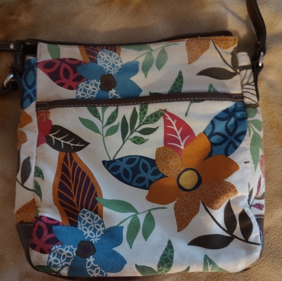 Relic Floral Crossbody Bag with Multicolor Design 9.5"X9.5" - Picture 2 of 9